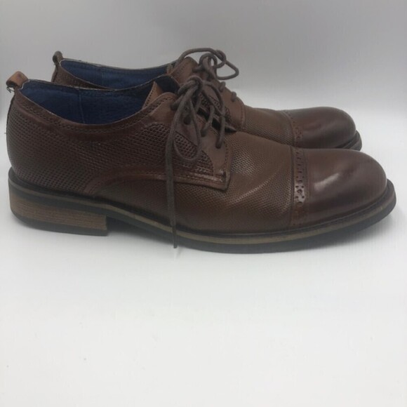 Steve Madden Mens Brown Leather Cap Toe Oxford Dress Shoes Size 8 Lesko Lace Up main image 9